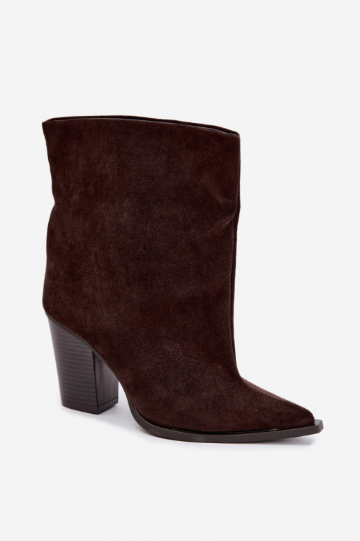 Damen Stiefeletten mit spitzem Vorderteil in Schokoladenfarbe Hileta