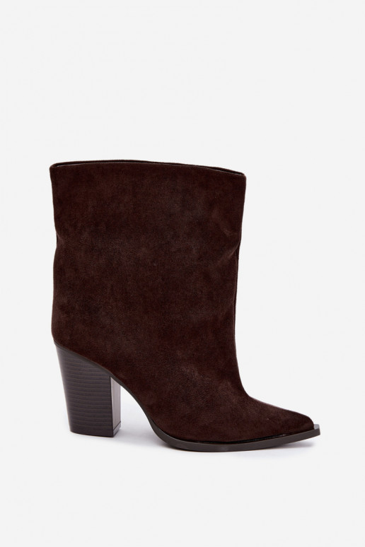 Damen Stiefeletten mit spitzem Vorderteil in Schokoladenfarbe Hileta