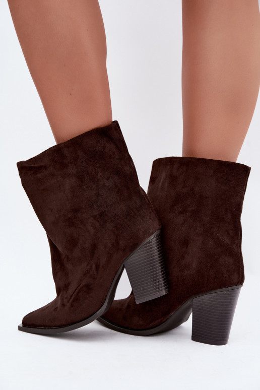 Damen Stiefeletten mit spitzem Vorderteil in Schokoladenfarbe Hileta