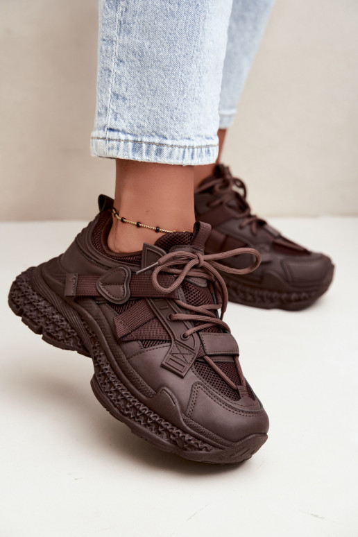 Sneaker mit Streifen in Schokoladenfarbe Ellery