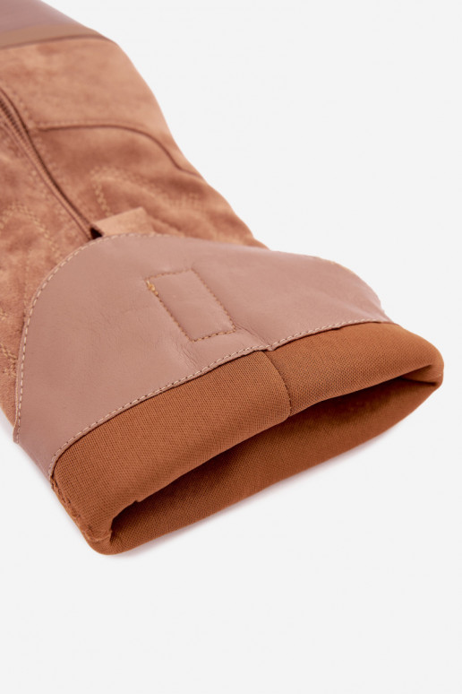 lange Cowboy-Stiefel mit Absatz in brauner Farbe INesly