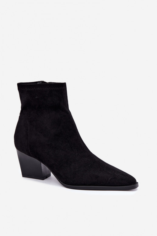 damen Stiefeletten mit schrägen Absätzen in Schwarz Atina