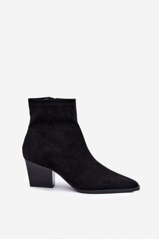 damen Stiefeletten mit schrägen Absätzen in Schwarz Atina