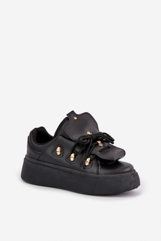 Damen Sneakers mit Plattform in schwarz
