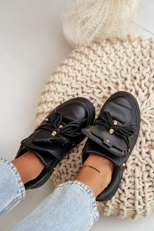 Damen Sneakers mit Plattform in schwarz