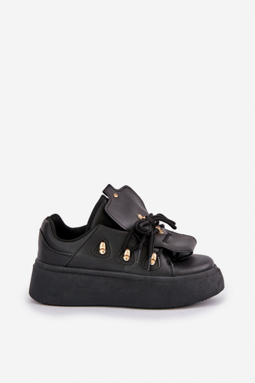 Damen Sneakers mit Plattform in schwarz