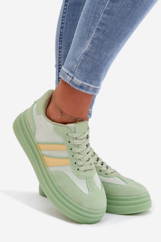Grüne Damen-Sneaker mit Plattform Galleria