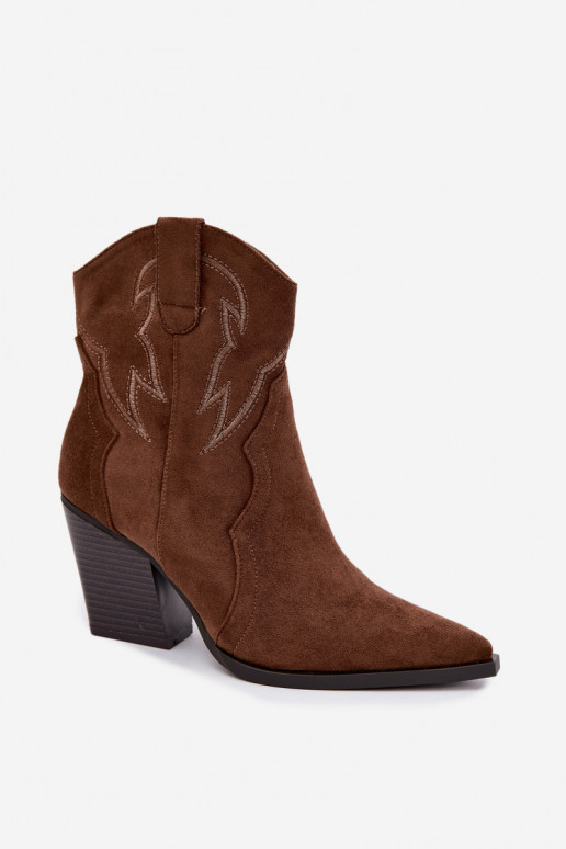 Cowboy-Stil Stiefeletten für Frauen mit Absätzen in brauner Farbe Berella