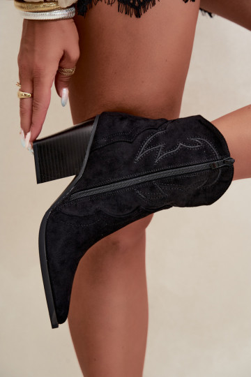 Cowboy-Stil Stiefeletten für Frauen mit Absätzen in schwarzer Farbe Berella 2
