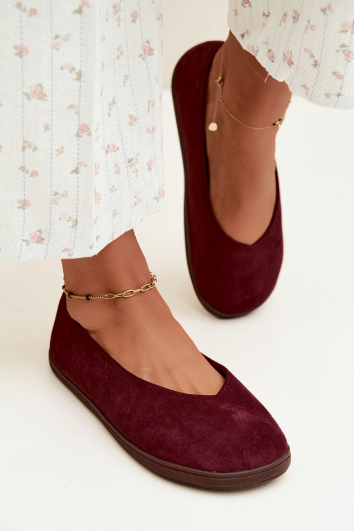 Damen Ballerinas Barefoot in Bordeauxfarbe Hollin