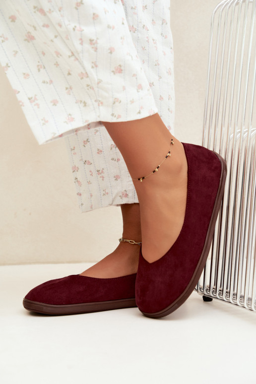 Damen Ballerinas Barefoot in Bordeauxfarbe Hollin