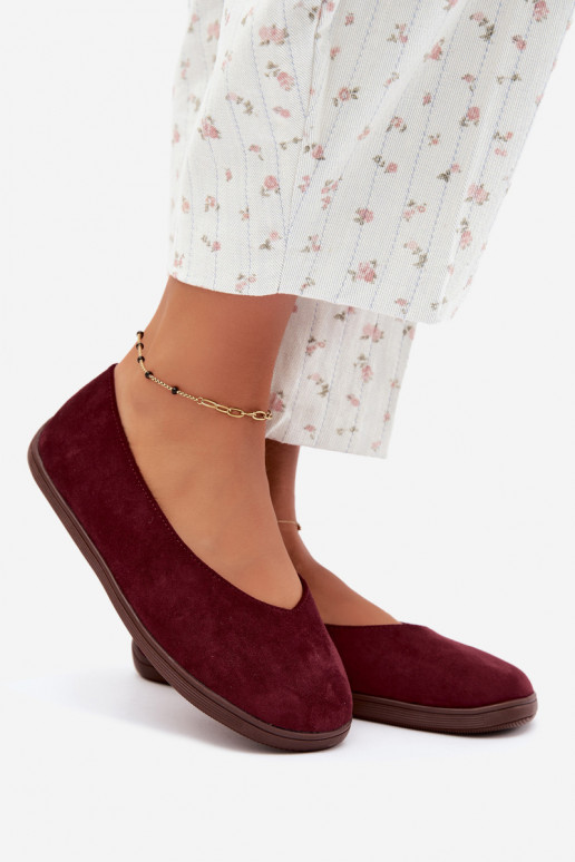 Damen Ballerinas Barefoot in Bordeauxfarbe Hollin