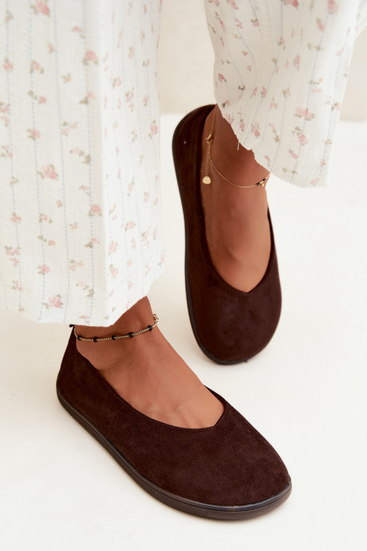 Damen Ballerinas Barefoot in Schokoladenfarbe Hollin