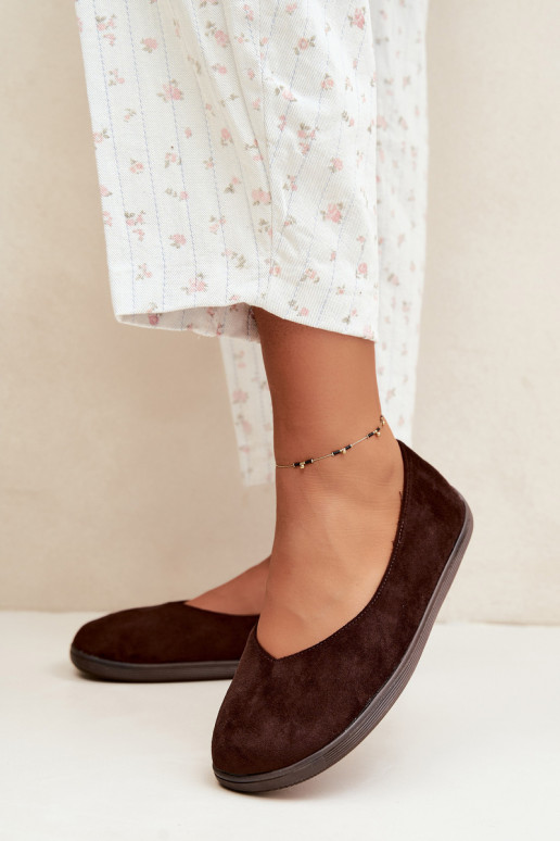 Damen Ballerinas Barefoot in Schokoladenfarbe Hollin