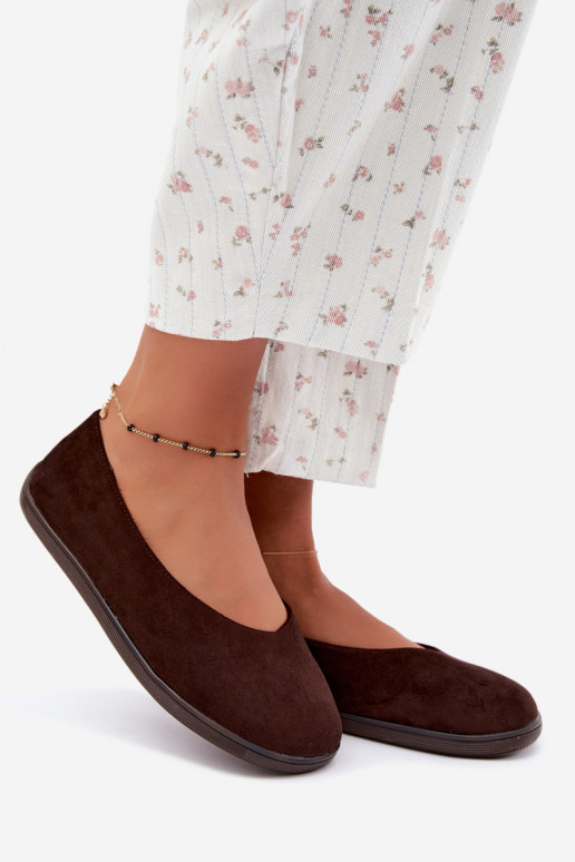Damen Ballerinas Barefoot in Schokoladenfarbe Hollin