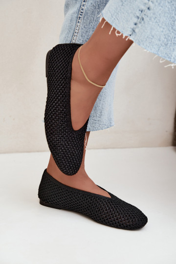 Ballerinas mit Mustern und Netz in schwarzer Farbe Calmore 2