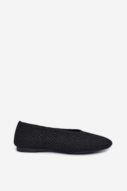 Ballerinas mit Mustern und Netz in schwarzer Farbe Calmore