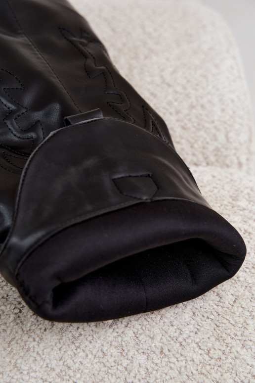 knöchelhohe Cowboy-Stiefel mit Absätzen und eingesticktem Choleika in Schwarz Terise