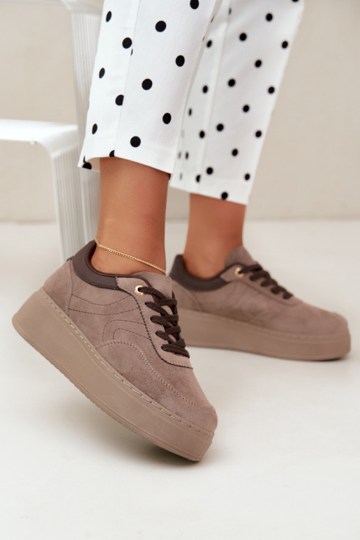 Sneaker mit Plattform in Sand Tai turivra