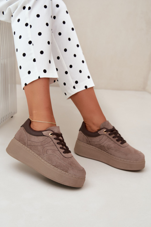 Sneaker mit Plattform in Sand Tai turivra