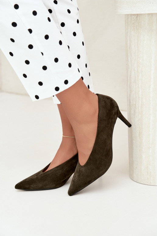 Damen Schuhe aus Wildleder in Khaki Brenya