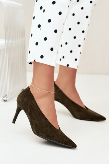 Damen Schuhe aus Wildleder in Khaki Brenya 2