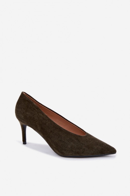 Damen Schuhe aus Wildleder in Khaki Brenya