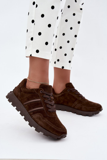 Sneaker aus Kunstveloursleder D&A LR62-7101 in braun 2