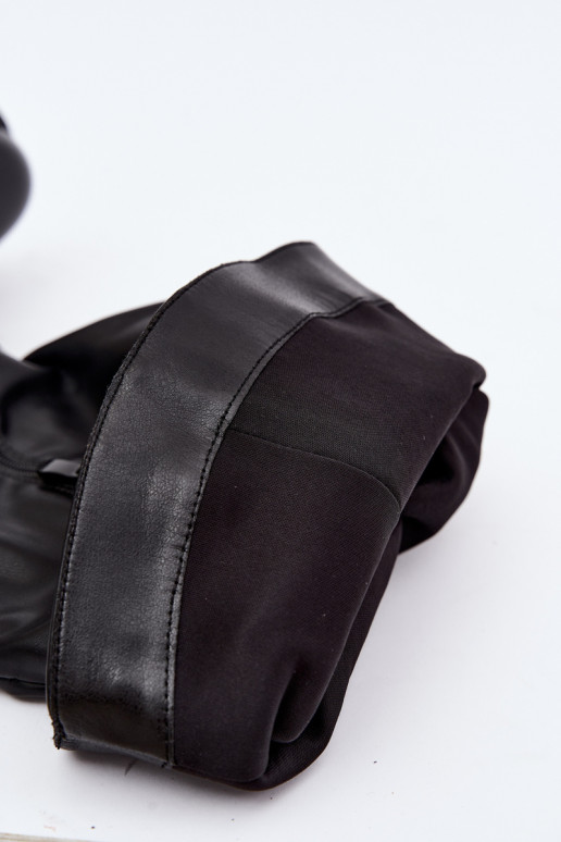 Damen kniehohe Stiefel mit breiten Absätzen und Schleifen in schwarzer Farbe Amely