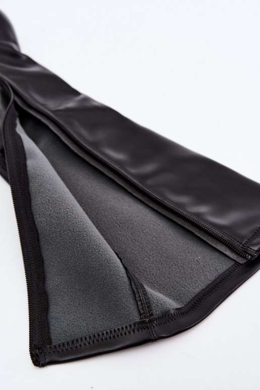 Damen kniehohe Stiefel mit Nähten am Schaft in schwarzer Farbe Brivana