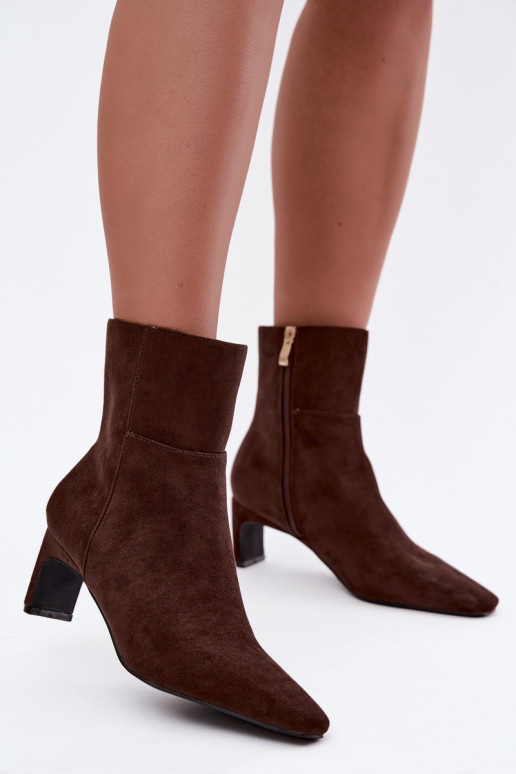 Damen Stiefeletten mit Absatz in brauner Farbe Rileya