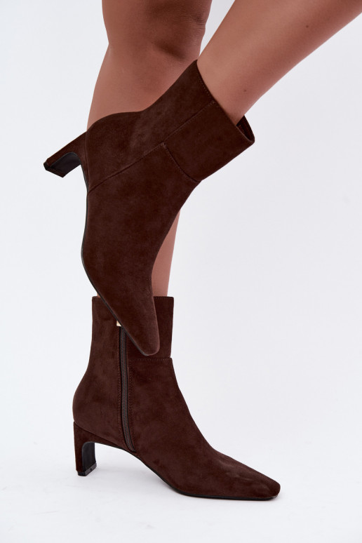 Damen Stiefeletten mit Absatz in brauner Farbe Rileya