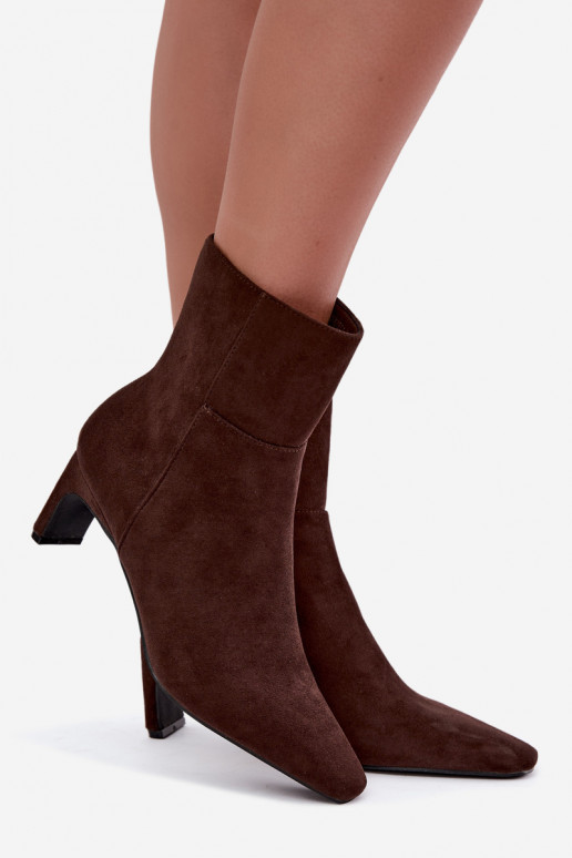 Damen Stiefeletten mit Absatz in brauner Farbe Rileya