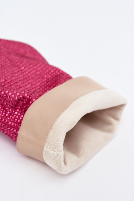 Dekorierte Damen Stiefeletten mit schmalen Absätzen in rosa Farbe Galessa