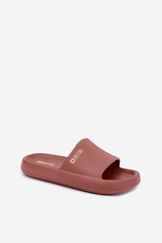 Damen leichte Hausschuhe Big Star UU274088 in brauner Farbe