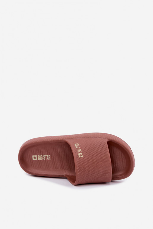 Damen leichte Hausschuhe Big Star UU274088 in brauner Farbe