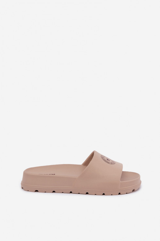 Damen leichte Hausschuhe Big Star UU274074 in Sandfarbe