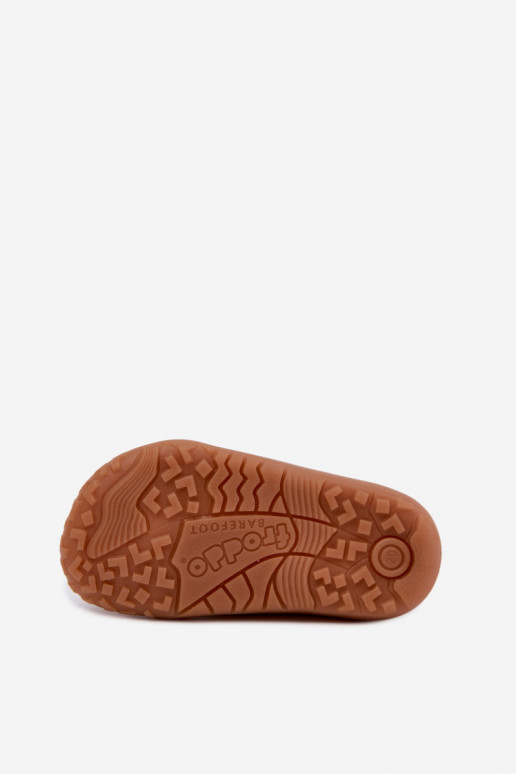 Kinder-Barefoot-Pantoletten mit Dinosauriern Froddo Canvas G1700440-31 Grau