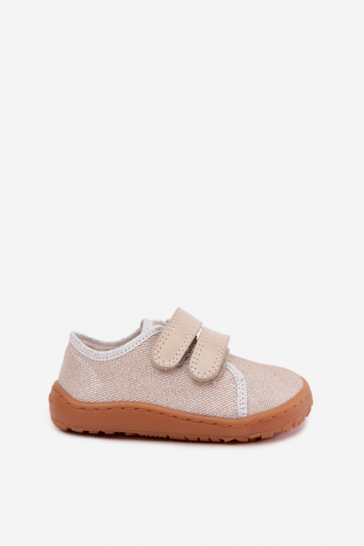 Kinder-Barefoot-Pantoletten Froddo Canvas G1700440-1 Gold