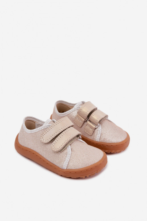 Kinder-Barefoot-Pantoletten Froddo Canvas G1700440-1 Gold
