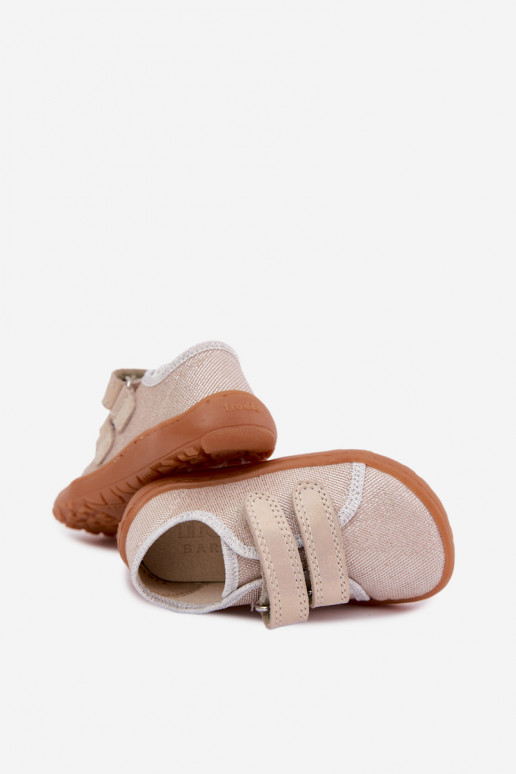 Kinder-Barefoot-Pantoletten Froddo Canvas G1700440-1 Gold