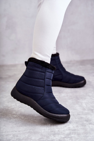 Wärmende Damen-Schneestiefel in Dunkelblau Mezyss