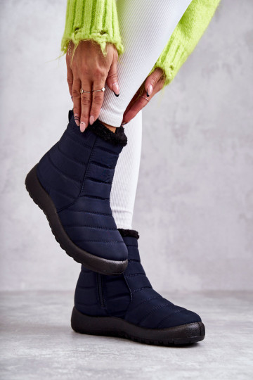 Wärmende Damen-Schneestiefel in Dunkelblau Mezyss 2