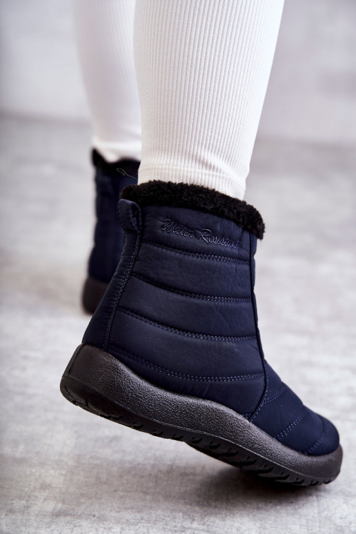 Wärmende Damen-Schneestiefel in Dunkelblau Mezyss