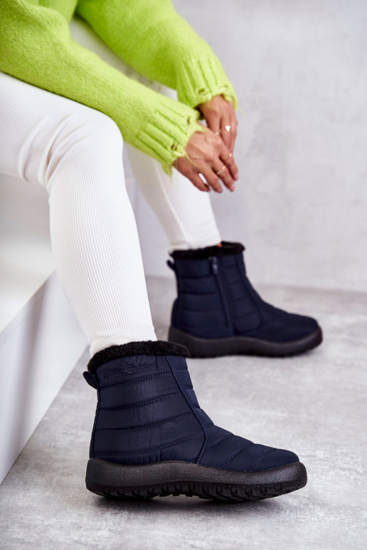 Wärmende Damen-Schneestiefel in Dunkelblau Mezyss