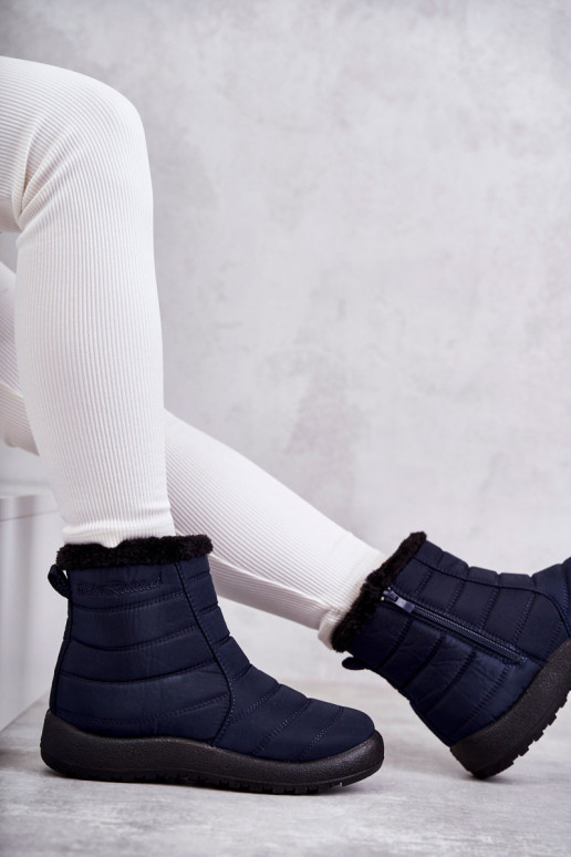 Wärmende Damen-Schneestiefel in Dunkelblau Mezyss