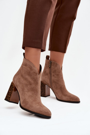 Kunstveloursleder Stiefeletten mit Isolierung in Sand Zivella 2
