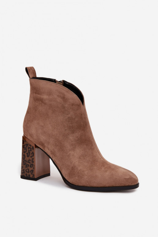 Kunstveloursleder Stiefeletten mit Isolierung in Sand Zivella