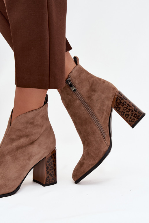 Kunstveloursleder Stiefeletten mit Isolierung in Sand Zivella