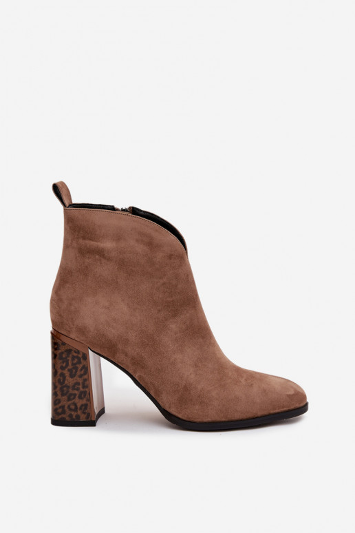 Kunstveloursleder Stiefeletten mit Isolierung in Sand Zivella